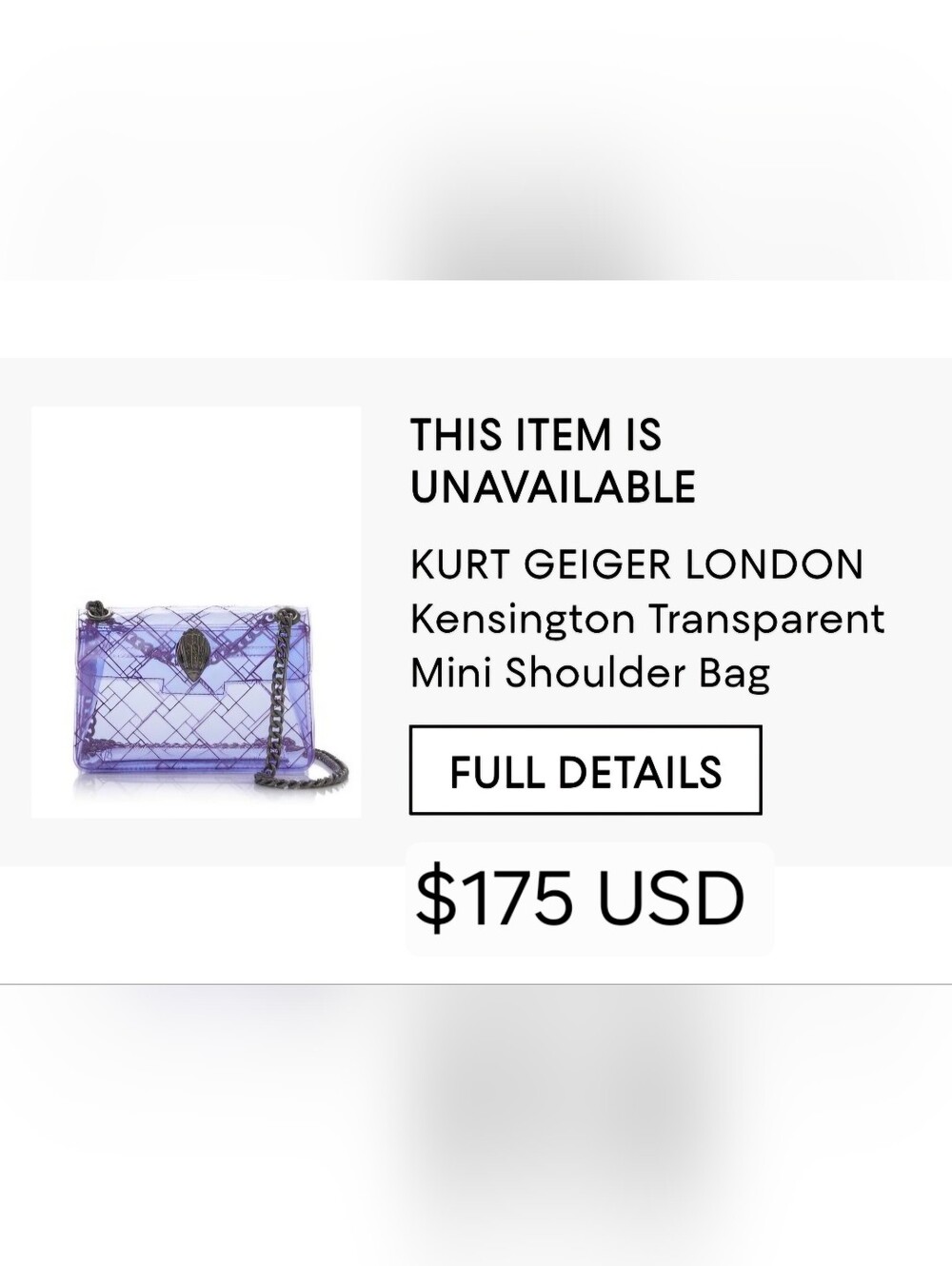❗️KURT GEIGER LONDON Lilac Glitter MICRO  Crossbody Bag - Picture 13 of 15